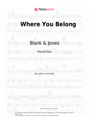 Sheet music, chords Blank & Jones - Where You Belong
