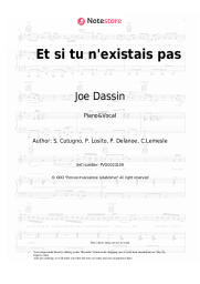 Sheet music, chords Joe Dassin - Et si tu n'existais pas