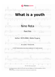 Sheet music, chords Nino Rota - What is a youth