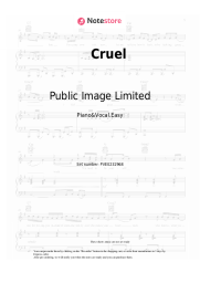 Sheet music, chords Public Image Limited - Cruel