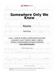 Sheet music, chords Keane - Somewhere Only We Know