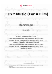 Sheet music, chords Radiohead - Exit Music (For A Film)