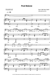 Sheet music, chords Sam Feldt, RANI - Post Malone