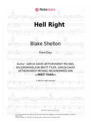 Sheet music, chords Blake Shelton, Trace Adkins - Hell Right