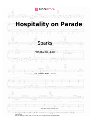 Sheet music, chords Sparks - Hospitality on Parade