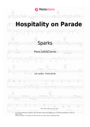 Sheet music, chords Sparks - Hospitality on Parade