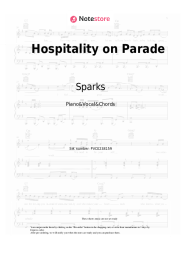 Sheet music, chords Sparks - Hospitality on Parade