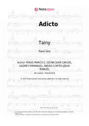 Sheet music, chords Tainy, Anuel AA, Ozuna - Adicto
