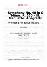 Sheet music, chords Wolfgang Amadeus Mozart - Symphony No. 40 in G Minor, K. 550 - III. Menuetto. Allegretto
