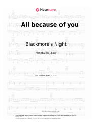 Sheet music, chords Blackmore's Night - All because of you