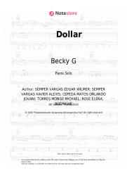 Sheet music, chords Becky G, Myke Towers - Dollar