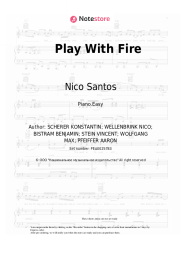 Sheet music, chords Nico Santos - Play With Fire