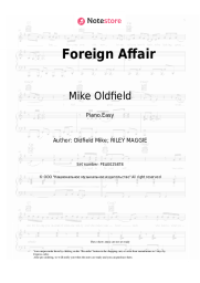 Sheet music, chords Mike Oldfield, Maggie Reilly - Foreign Affair