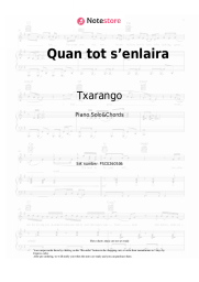 Sheet music, chords Txarango - Quan tot s’enlaira