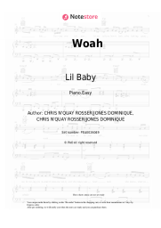 Sheet music, chords Lil Baby - Woah