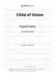 Sheet music, chords Supertramp - Child of Vision
