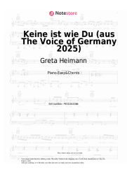 Sheet music, chords Greta Heimann - Keine ist wie Du (aus The Voice of Germany 2025)