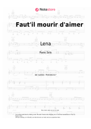 Sheet music, chords Lena - Faut'il mourir d'aimer