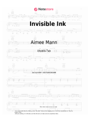 Sheet music, chords Aimee Mann - Invisible Ink