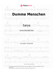 Sheet music, chords Sarya - Dumme Menschen
