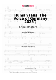 Sheet music, chords Anne Mosters  - Human (aus 'The Voice of Germany 2025')