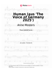 Sheet music, chords Anne Mosters  - Human (aus 'The Voice of Germany 2025')