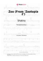Sheet music, chords Shakira - Zoo (From 'Zootopia 2')