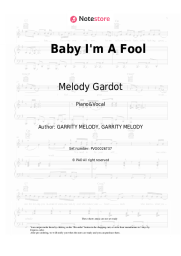 Sheet music, chords Melody Gardot - Baby I'm A Fool
