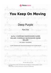 Sheet music, chords Deep Purple - You Keep On Moving
