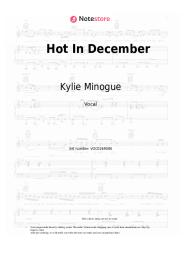 Sheet music, chords Kylie Minogue - Hot In December