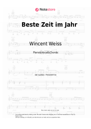 Sheet music, chords Wincent Weiss - Beste Zeit im Jahr