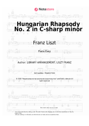 Sheet music, chords Franz Liszt  - Hungarian Rhapsody No. 2 in C-sharp minor