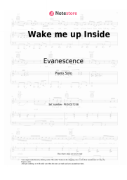 Sheet music, chords Evanescence - Wake me up Inside