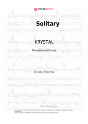 Sheet music, chords KRYSTAL - Solitary 