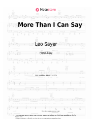 Sheet music, chords Leo Sayer - More Than I Can Say