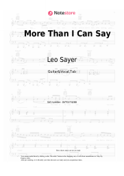 Sheet music, chords Leo Sayer - More Than I Can Say