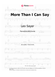Sheet music, chords Leo Sayer - More Than I Can Say