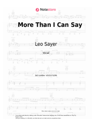 Sheet music, chords Leo Sayer - More Than I Can Say