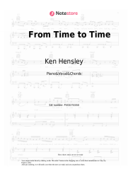 Sheet music, chords Ken Hensley - From Time to Time