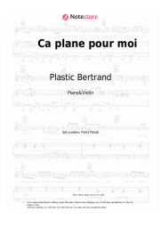 Sheet music, chords Plastic Bertrand - Ca plane pour moi