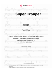 Sheet music, chords ABBA - Super Trouper