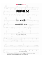 Sheet music, chords Ivo Martin - PRIVILEG