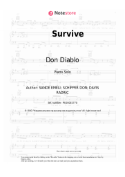 Sheet music, chords Don Diablo, Emeli Sandé, Gucci Mane - Survive