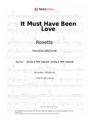 Sheet music, chords Roxette - It Must Have Been Love