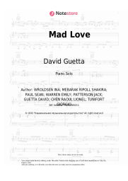 Sheet music, chords David Guetta, Becky G, Sean Paul - Mad Love