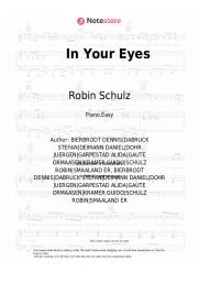 Sheet music, chords Robin Schulz, Alida - In Your Eyes