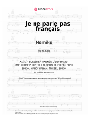 Sheet music, chords Namika, Black M - Je ne parle pas français