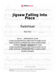 Sheet music, chords Radiohead - Jigsaw Falling Into Place