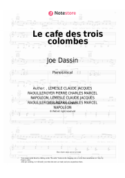 Sheet music, chords Joe Dassin - Le cafe des trois colombes