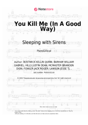 Sheet music, chords Sleeping with Sirens - You Kill Me (In A Good Way)